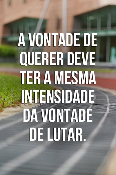 A vontade de querer deve...