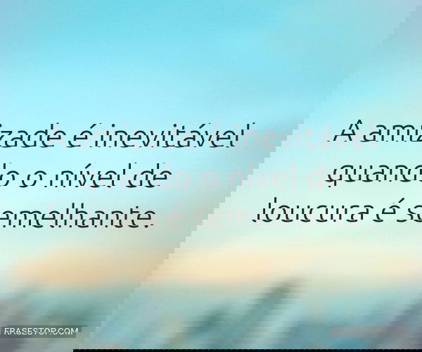 A amizade é inevitável...