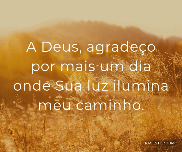 A Deus, agradeço por mais um dia onde Sua luz... - FrasesTop A Deus, agradeço por mais um dia onde Sua luz... - FrasesTop