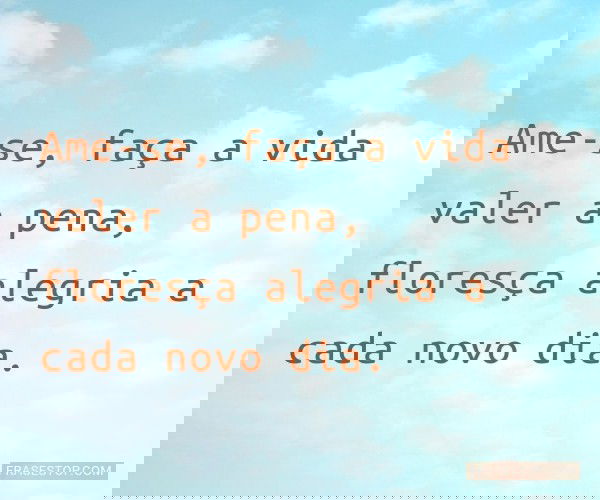 Ame-se, faça a vida...