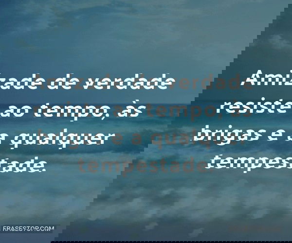 Amizade de verdade...
