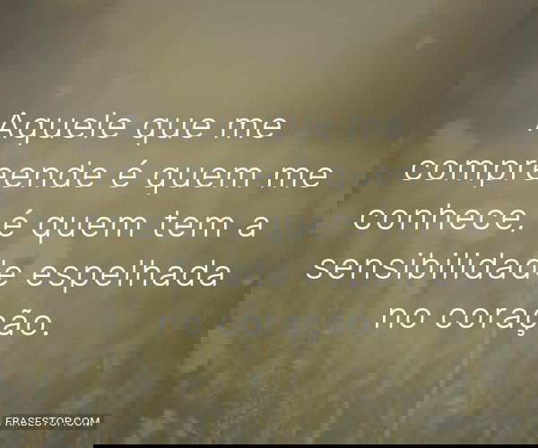 Aquele que me compreende...