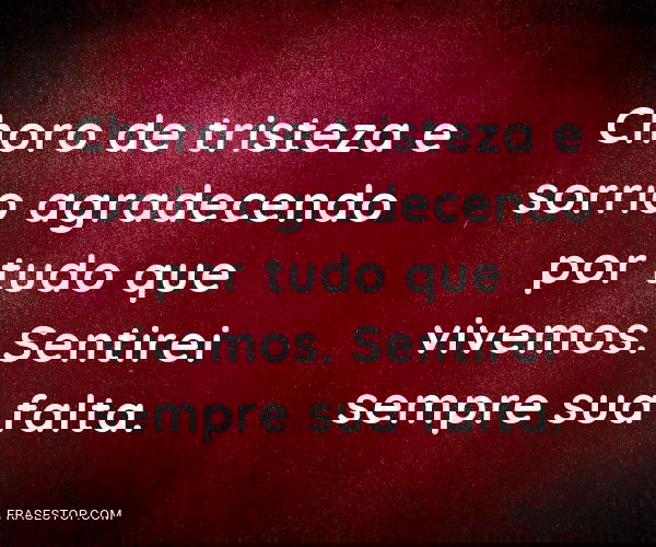 Choro de tristeza e...