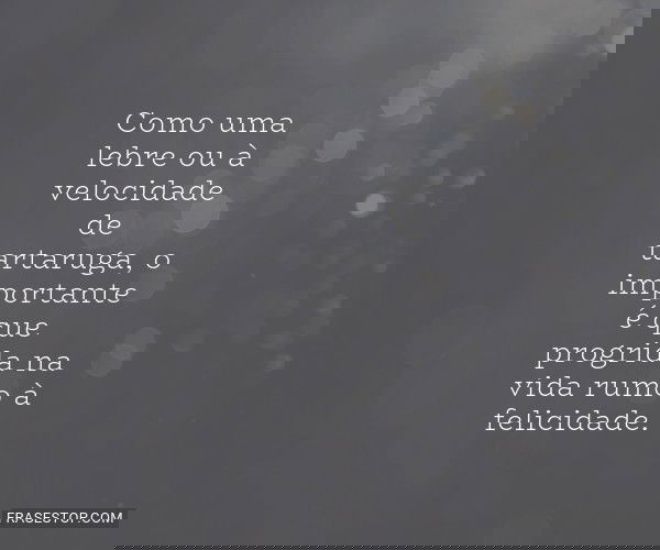 Como uma lebre ou à...