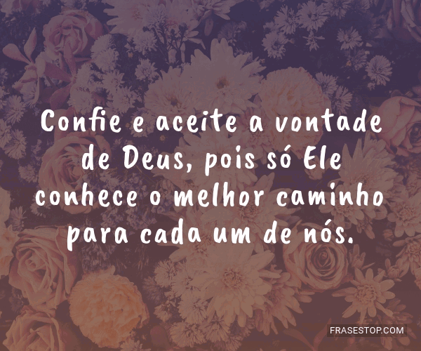 Confie e aceite a vontade de Deus, pois só Ele... - FrasesTop