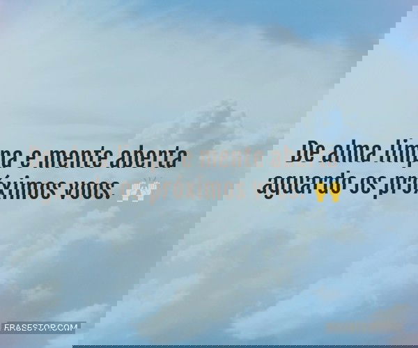 De alma limpa e mente...