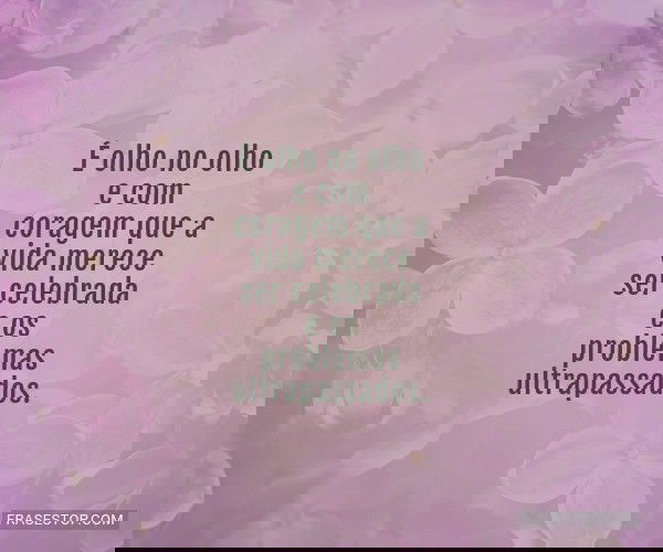 É olho no olho e com...