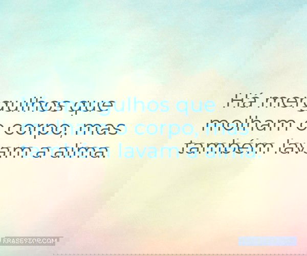 Há mergulhos que molham...