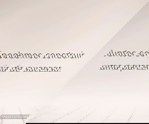 Juntos só podemos...