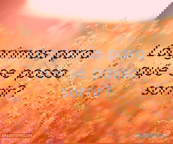 Lágrimas para quê se...