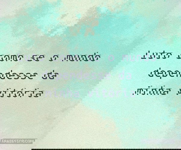 Luto como se o mundo...