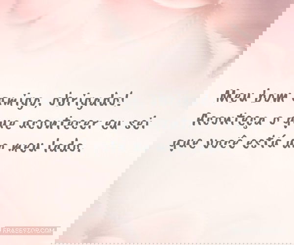 Meu bom amigo, obrigado!...