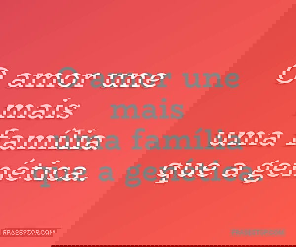 O amor une mais uma...