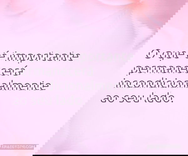 O que é importante...