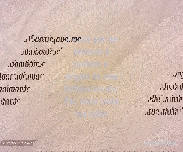 O vazio que me deixaste...