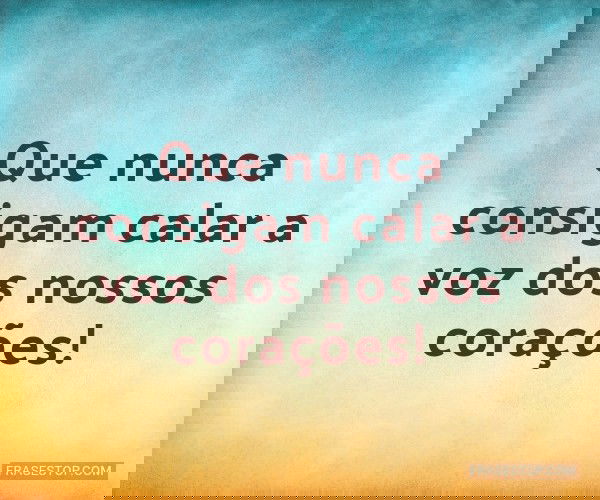 Que nunca consigam calar...