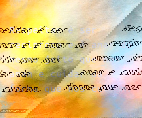 Respeitar é ser...