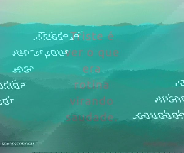 Triste é ver o que era...