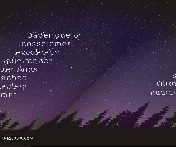 Saber que o nosso amor...