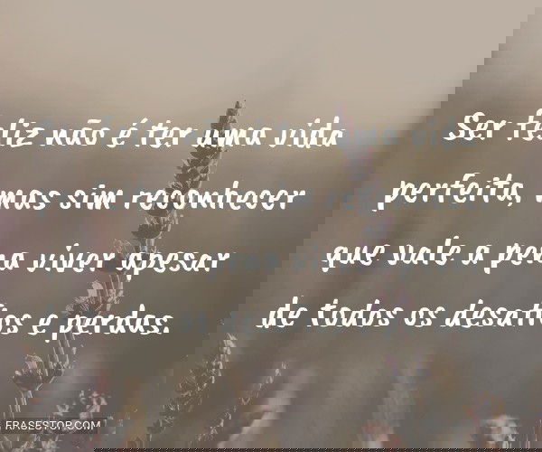 Ser feliz não é ter uma...