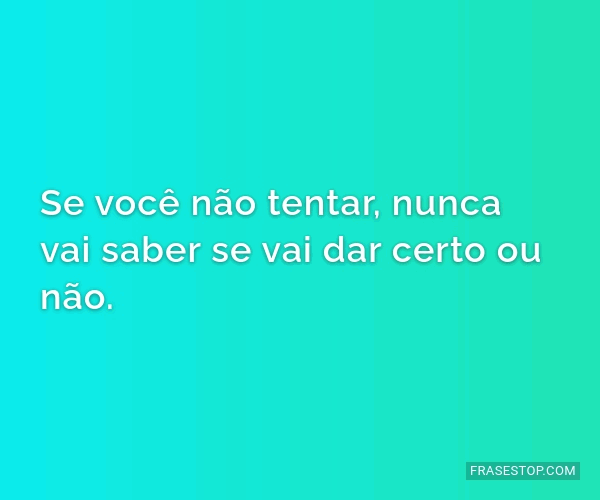 Se Você Não Tentar Nunca Vai Saber Se Vai Dar 2936