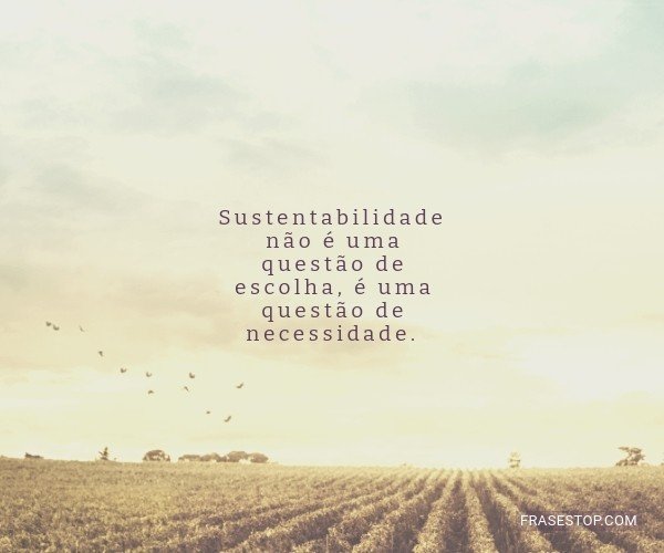 Sustentabilidade não é...