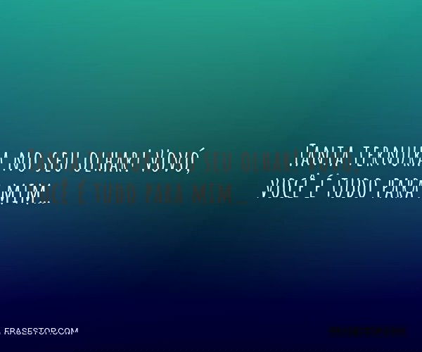 Tanta ternura no seu...