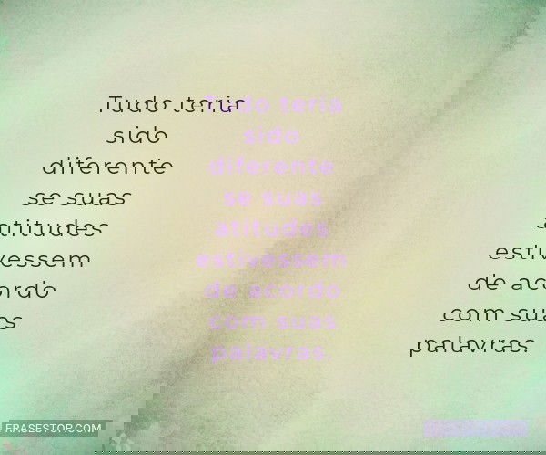 Tudo teria sido diferente...