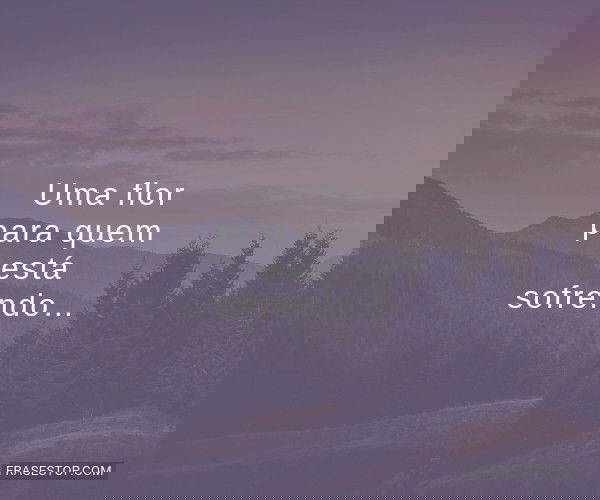 Uma flor para quem está...